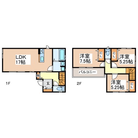 津久礼新築戸建ての物件間取画像